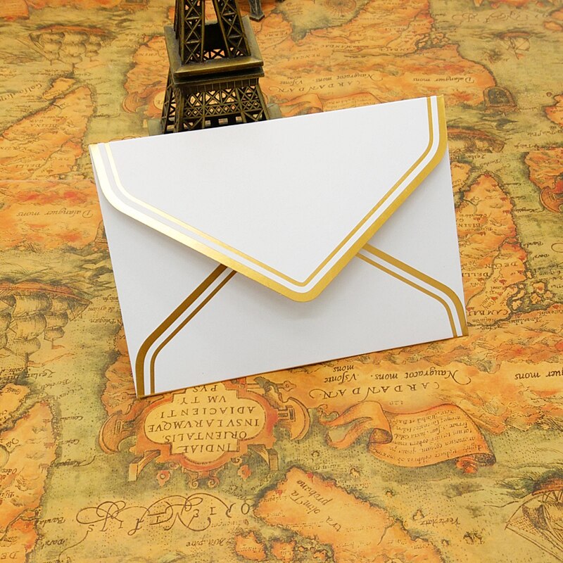 10 pcs/lot Vintage Gold Blank Kraft Paper Envelopes Wedding Party Invitation Envelope Greeting Cards Envelope 17.5*12.5cm: 17.5X12.5cm white