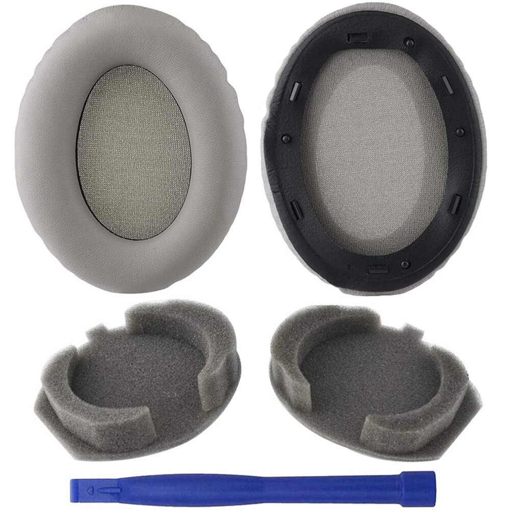 Replacement Earpads Memory Foam Ear Pads Cushion Parts For Sony WH-1000XM3 Wireless Noise Cancelling Headphones: Silver