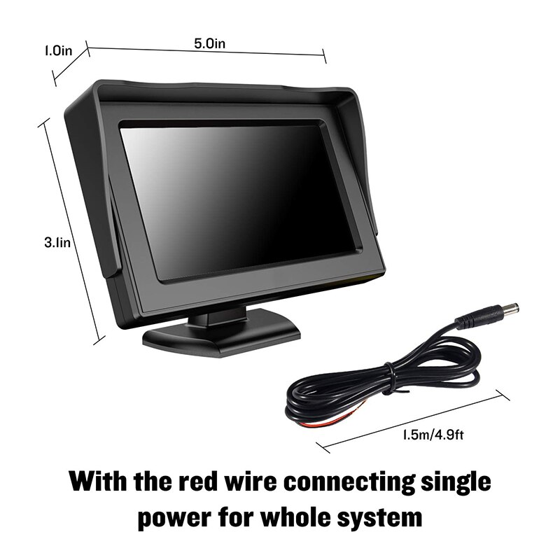 4.3 Inch Opvouwbare Auto Monitor Tft Lcd-scherm Camera Reverse Camera Parking System Voor Auto Achteruitkijkspiegel Monitoren Ntsc Pal