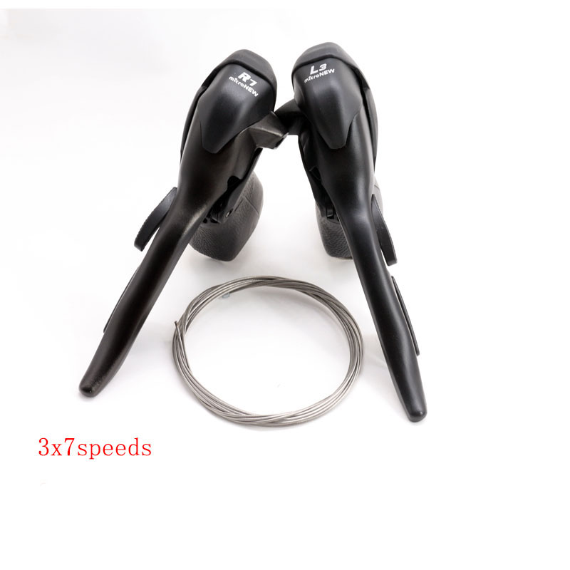 3x7 3x8 3x9 3x10 vitesses manette de vitesse vélo double contrôle leviers vélo de route levier dérailleur 2x7 2x8 2x9 2x10 pour vélo de route Shimano: YELLOW