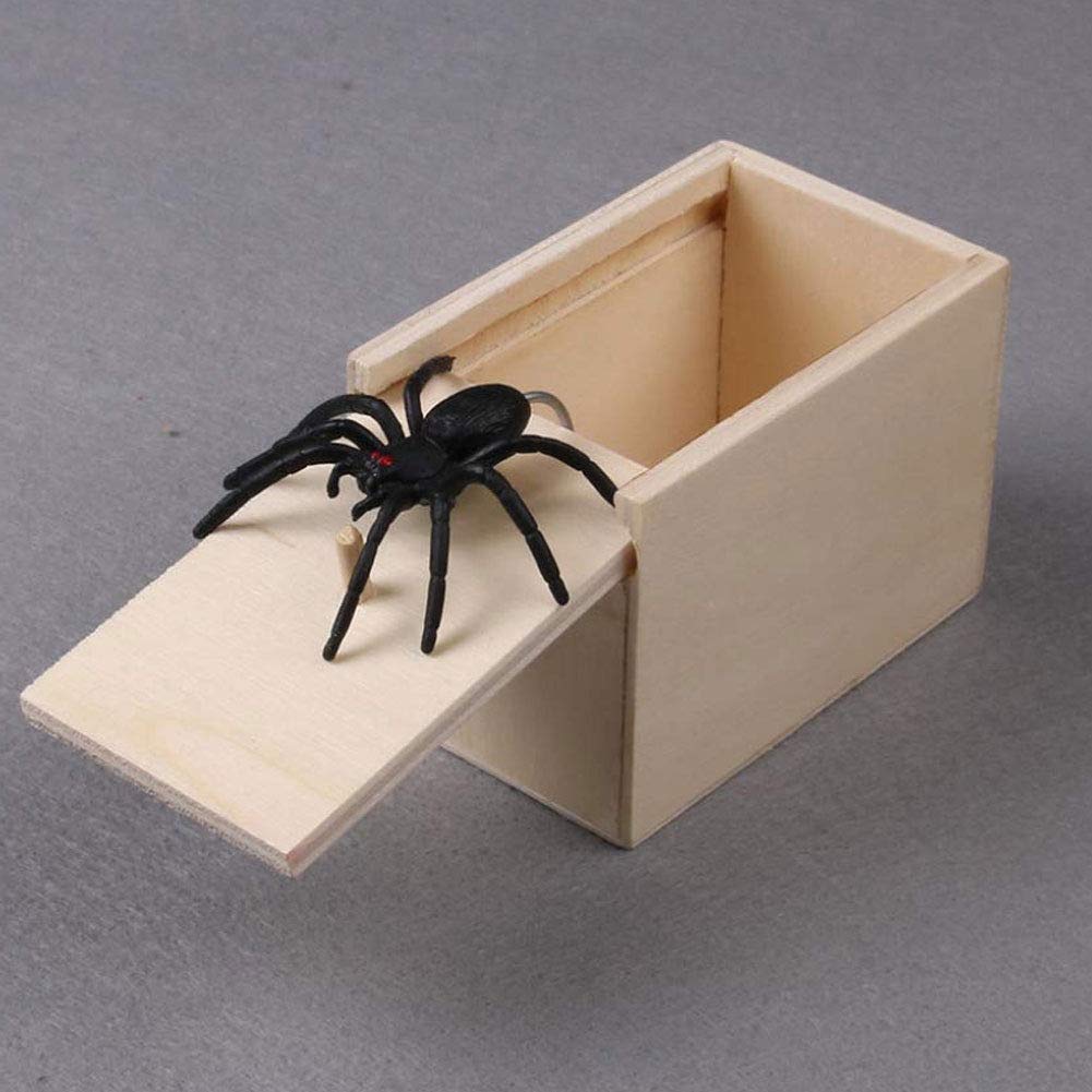 April Fool's Day Box Surprising Spider Spoof Box Scary Worm Wooden Boxes For Friends Halloween Decoration Party Club Decor