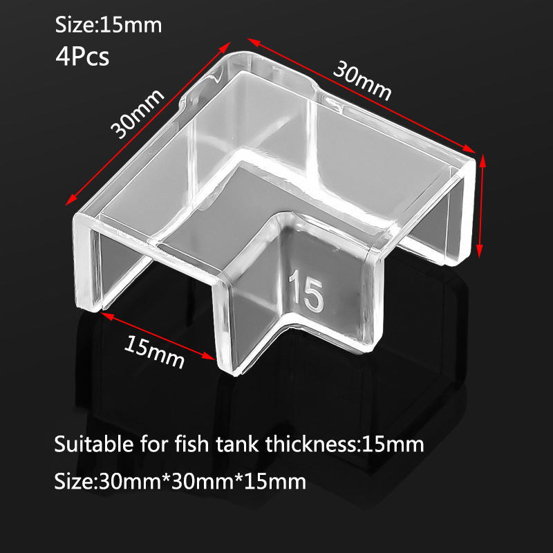 4 pezzi 5/6/8/10/12/15mm trasparente anti-collisione protezione angolare per acquario adesivo copertura protettiva gratuita accessori per acquari: giallo