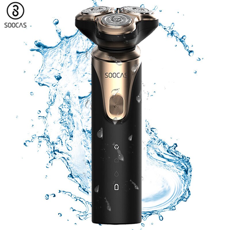 SOOCAS S3 Afeitadora eléctrica, afeitadora 3D, recortadora de barba tipo C, máquinas de afeitar recargables IPX7, Afeitadora eléctrica a prueba de agua para hombres 4