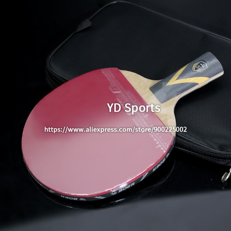5 Stars Carbon Fiber Table Tennis Racket Long Handle Short Handle Double Face Pimples-In Rubbers Training Racquet With Bags