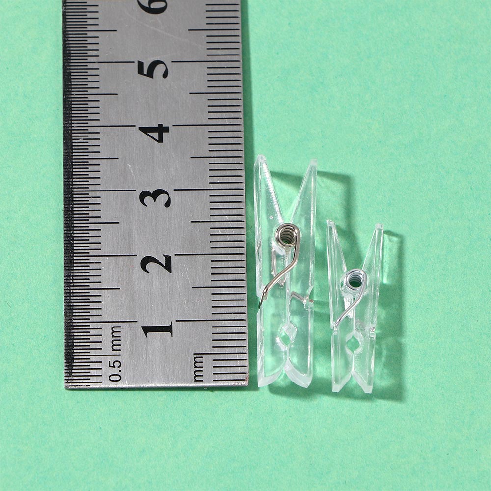 20 pcs Transparent Clips Clamps Clips Clothes Spring Hanging Plastic Clamp Line Clips Clothespins for Photos Cloth Paper