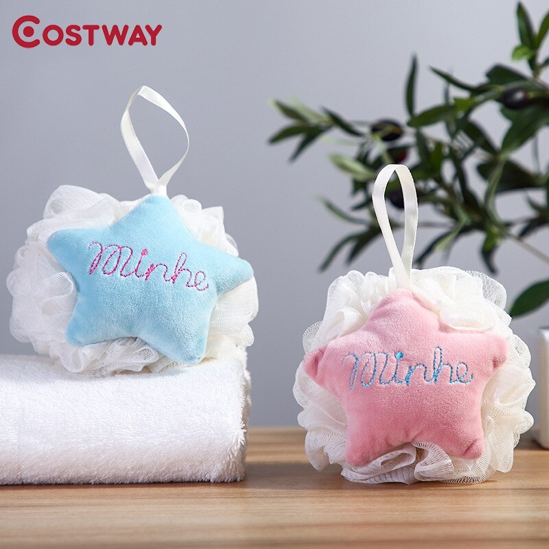 Costway-boule de bain, jolie boule de nettoyage en filet de loofa, éponge de bain et douche, tissu de lavage à bulles douces