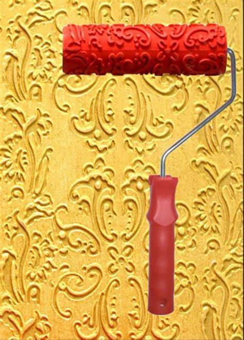 Decorative Paint Roller Pattern Embossed Texture Painting Tools for Wall Rubber Airless Pintura Machine Household Brush EG043T: 7 inch EG043T