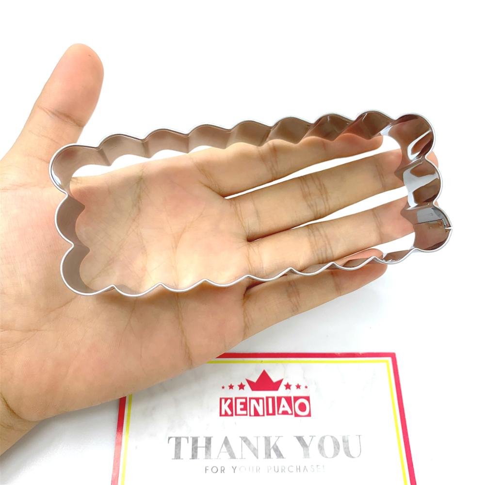 KENIAO Plaque Cookie Cutter Set for Wedding - 6 PC - Frame Biscuit / Fondant / Sandwich / Bread Cutters - Stainless Steel