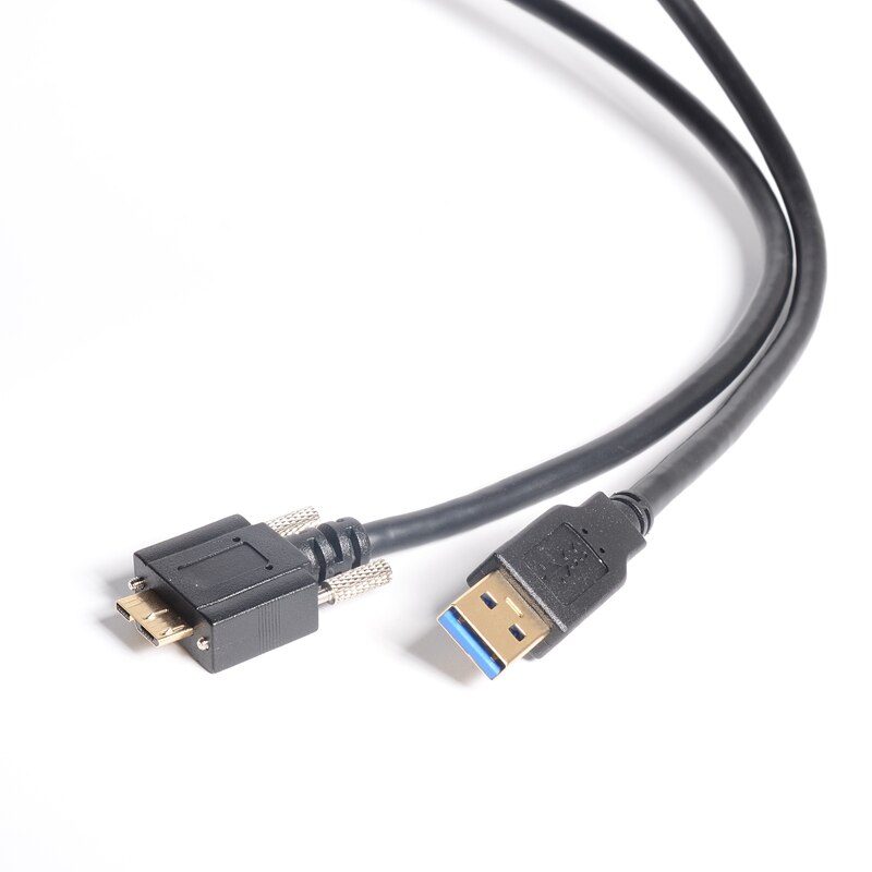 USB 3.0 A/M to Micro B/M with Dual Screw Locking Cable, 0.3m /1m (3 ft), SuperSpeed Supported, USB3 Vision Camera Compatible