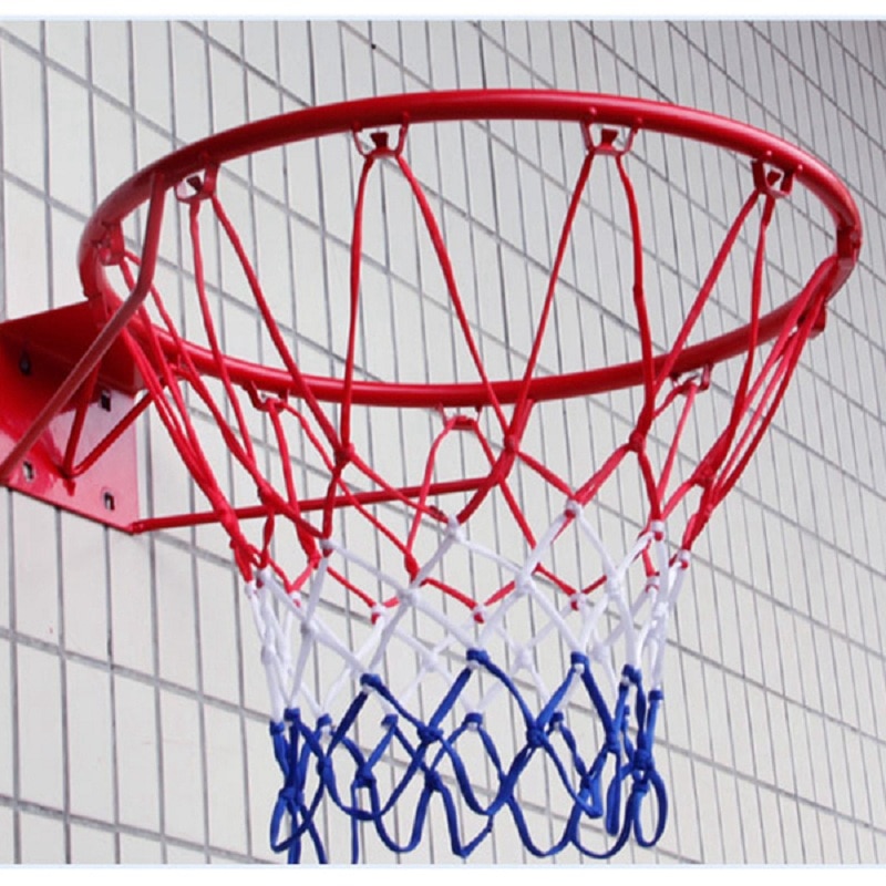 Standard utendørs sport basketball nett nylontråd basketball hoop mesh bakbord felg ball pum 12 løkker basketball utstyr