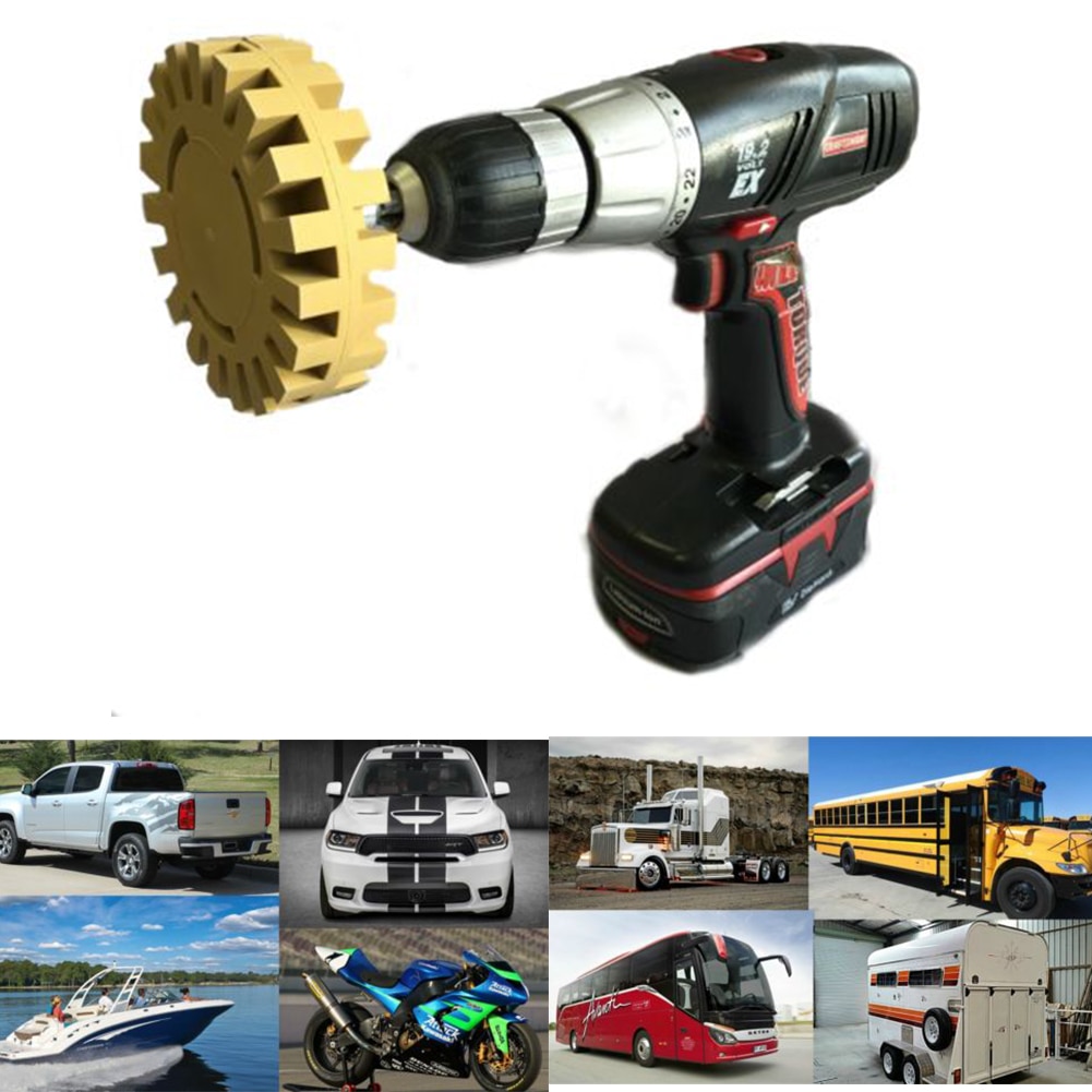 4 Inch 100Mm Auto Gum Wiel Glad Boormachine Adapter Decal Verwijderen Verf Reparatie Rubber Effectieve Praktische Quick Krijtstreep