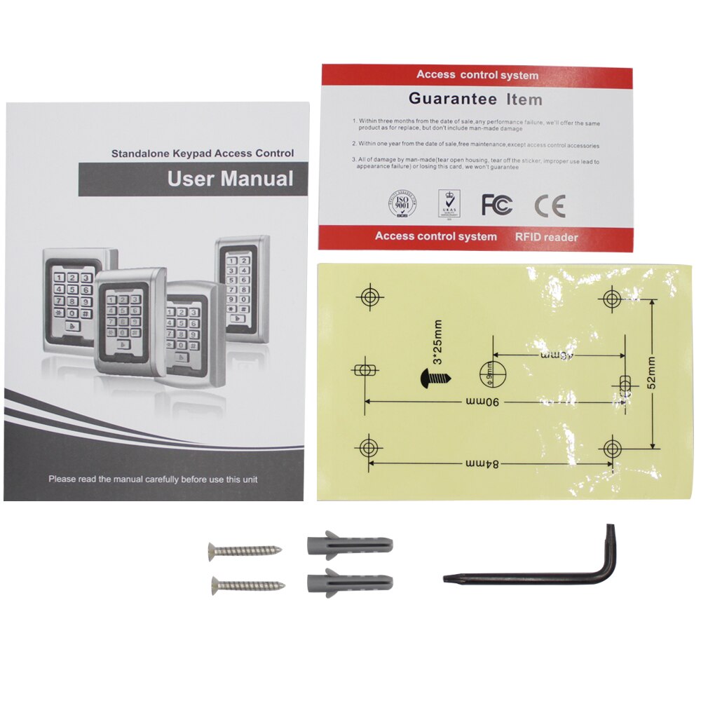 Metal standalone access IP68 Waterproof Controller outdoor ID Card Door backlight Access Control WG input output 2000 Users