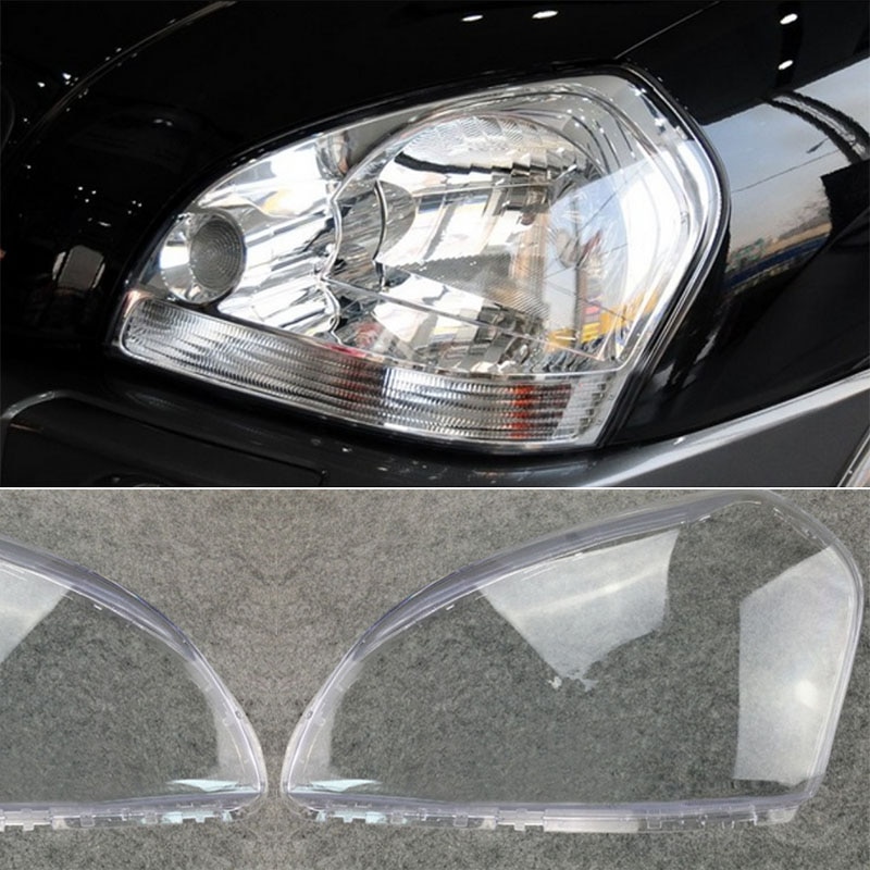 1 paar Auto Scheinwerfer Links + Rechts Scheinwerfer Klar Objektiv Abdeckung Für HYUNDAI TUCSON 2005 2006 2007 Scheinwerfer objektiv Abdeckung