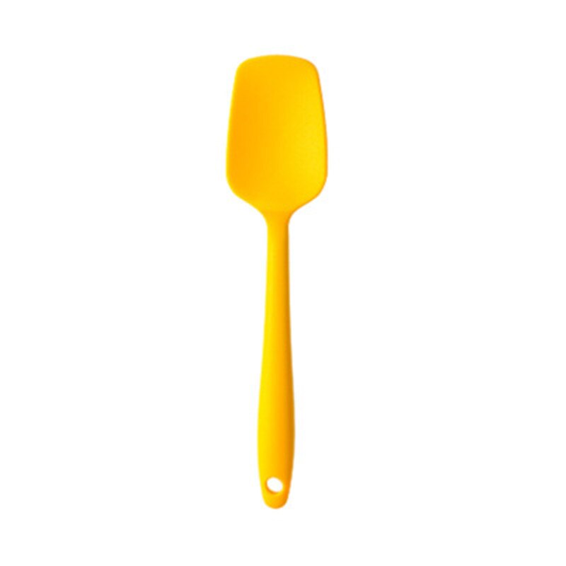 1Pc Yellow Silicone Kitchen Utensil Nonstick Cooking Utensils Spoon Soup Turner Spatula Tongs Wedding Party Cookware Baking Tool: Beige