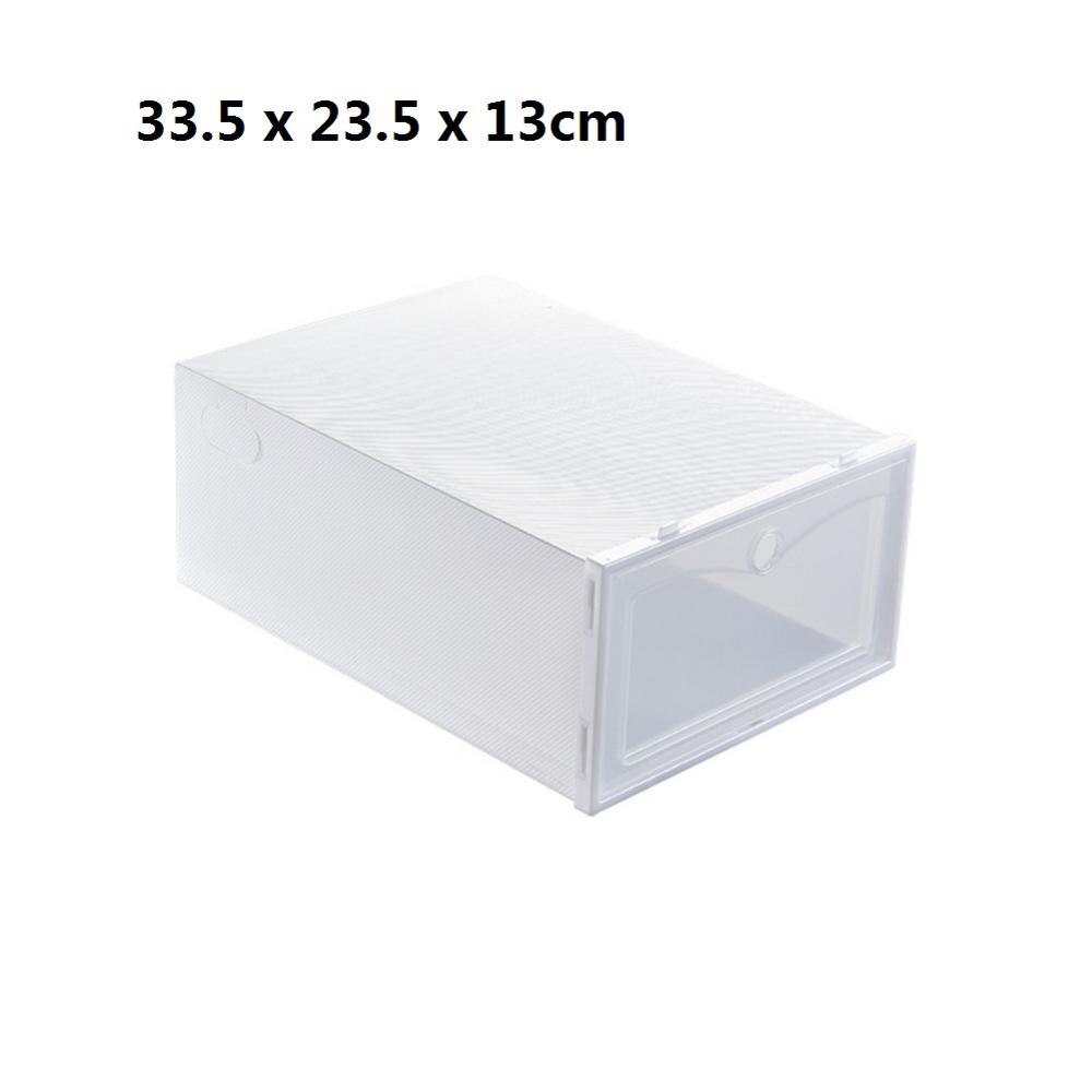 1Pc Transparent shoe box storage shoe boxes thickened dustproof shoes organizer box can be superimposed combination shoe cabinet: large-white