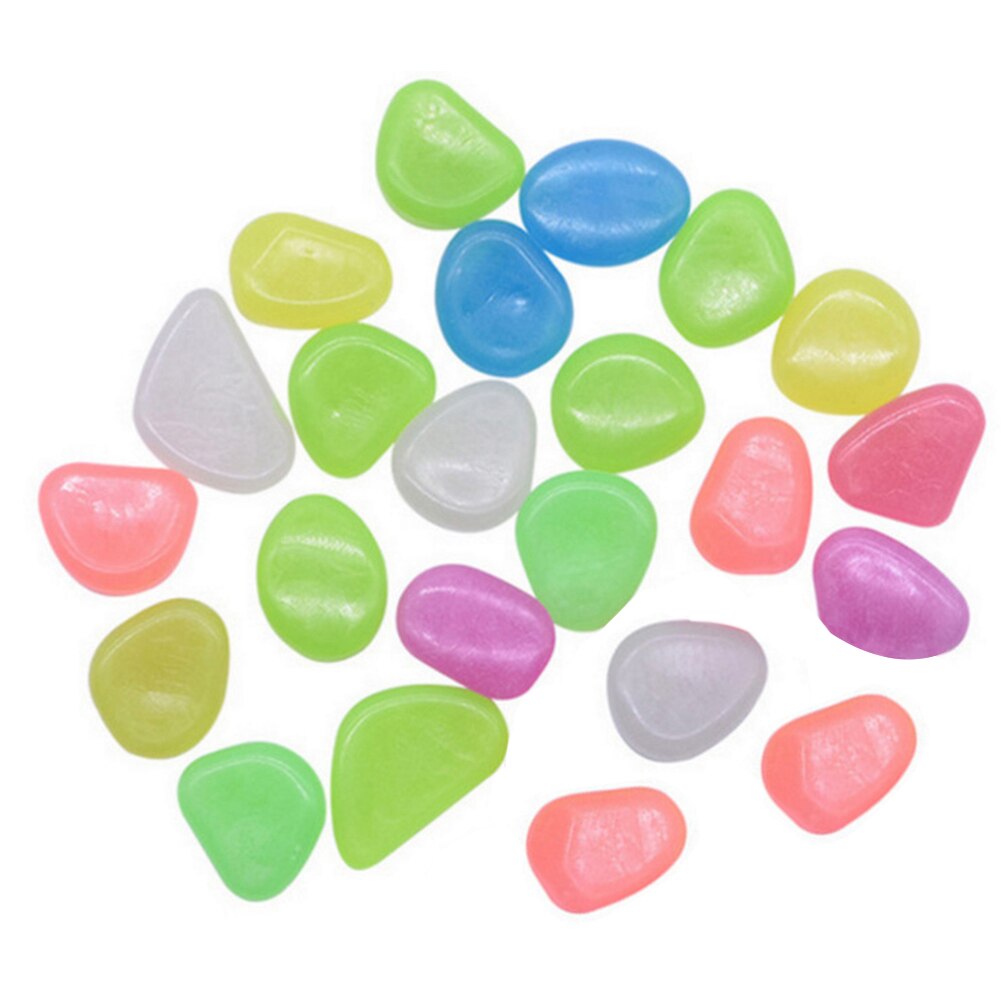 100pcs Glow in the Dark Garden Pebbles Glow Stones Rocks for Walkways Garden Path Patio Lawn Garden Yard Decor Luminous Stones: Multicolor