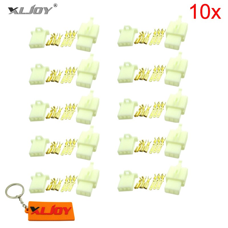 XLJOY 3 Pins Electrical Wire Connector Terminal Harness Plug Socket For Pit Dirt Pocket Mini Bike Go Kart ATV Scooter Motorcycle: 10sets