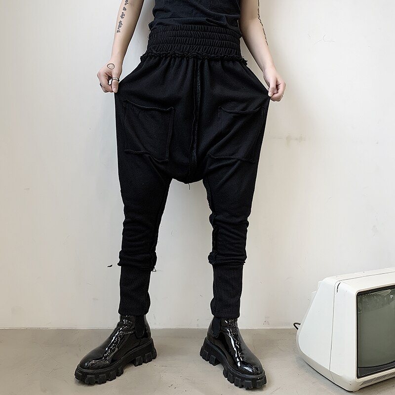 Heren streetwear vintage casual broek hiphop punk gothic stijl laag kruis harem broek heren joggingbroeken joggingbroeken midweight
