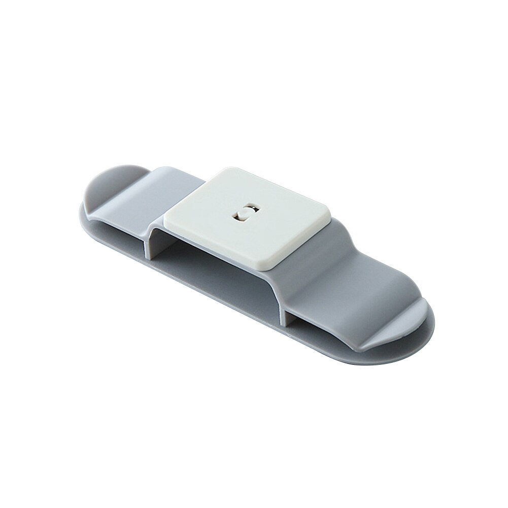 Zelfklevende Muur Gemonteerd Stopcontact Hanger Holder Usb Data Kabel Winder Draad Plug Organizer Haak: Grey