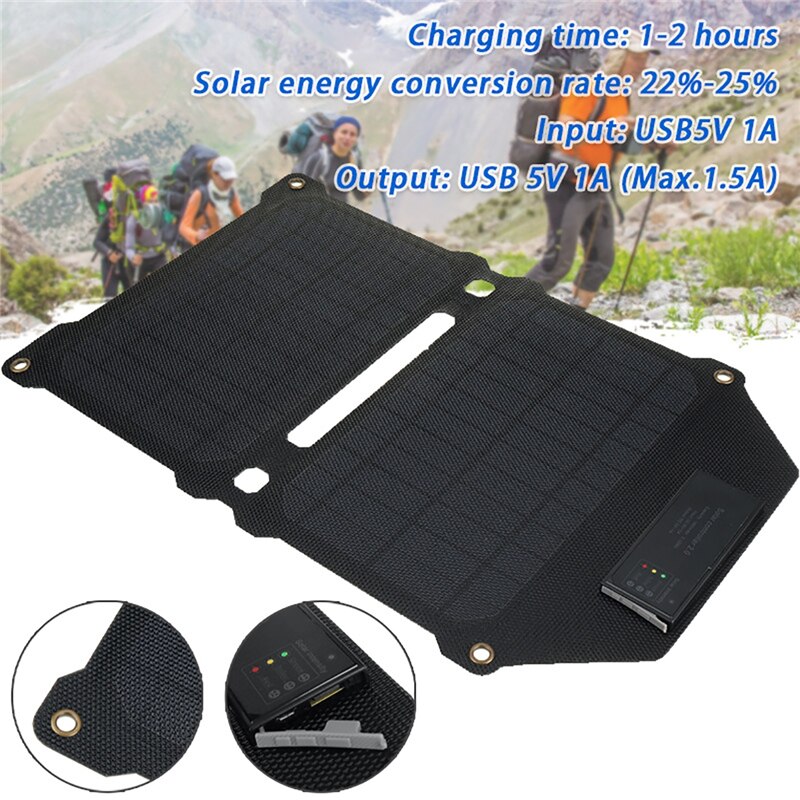 Solar Panel 20W 5V Solar Charger Portable Solar Battery Chargers Charging for Phone for Hiking Camping Outdoors