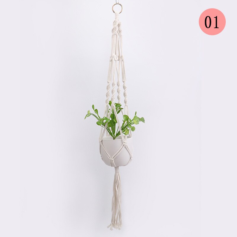 Sales 100% Handmade Macrame Plant Hanger Flower Pot Hanger for Wall Decoration Countyard Garden Decor: 1