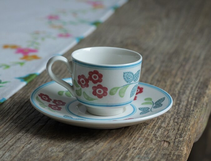 Cute Kawaii Pretty Espresso Ceramic Cups Luxury Kids Afternoon Services Coffee Cup Original Caneca Porcelain Tableware: Style 7 mini