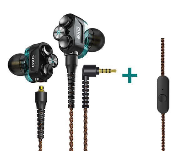 Plextone DX6 Lösen Sport Kopfhörer Kombinierbar Bluetooth 5,0 3,5mm HIFI Stereo Bass kopfhörer TYP C Verdrahtet Ohrhörer MMCX Kabel: green 3.5mm mic