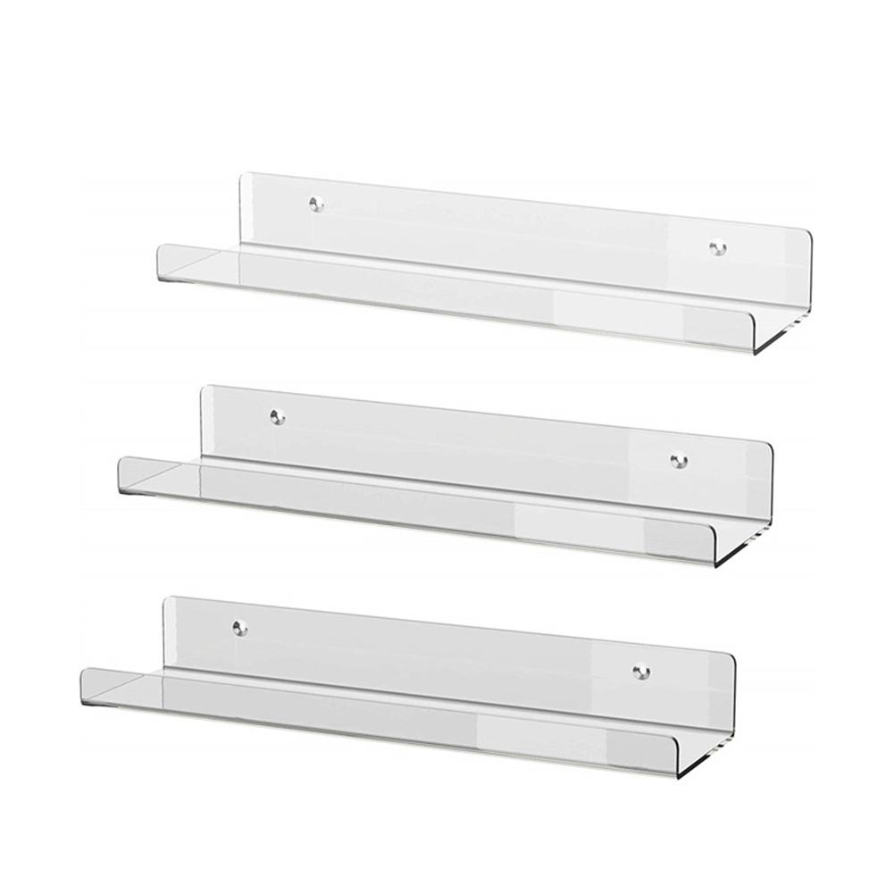 Étagère à bord flottant pour livre transparent, 1 pièce, étagère de rangement murale en acrylique, bibliothèque pour enfants pour la maison, le bureau, les étagères de salle de bain