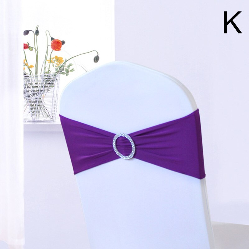 Elastische Spandex Stoel Bow Sash Stretch Lycra Stoel Sjerp Band Met Ronde Gesp Slider Voor Banket Hotel Bruiloft Decoratie: K