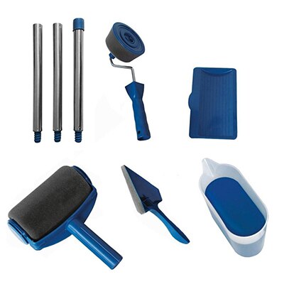 Juego de cepillo rodillo de pintura decorativo para pared de 8 uds, juego de cepillo para pintar corredores, juego de herramientas multifuncional para casa, rodillos de pintura, corredor: C 8 PCS