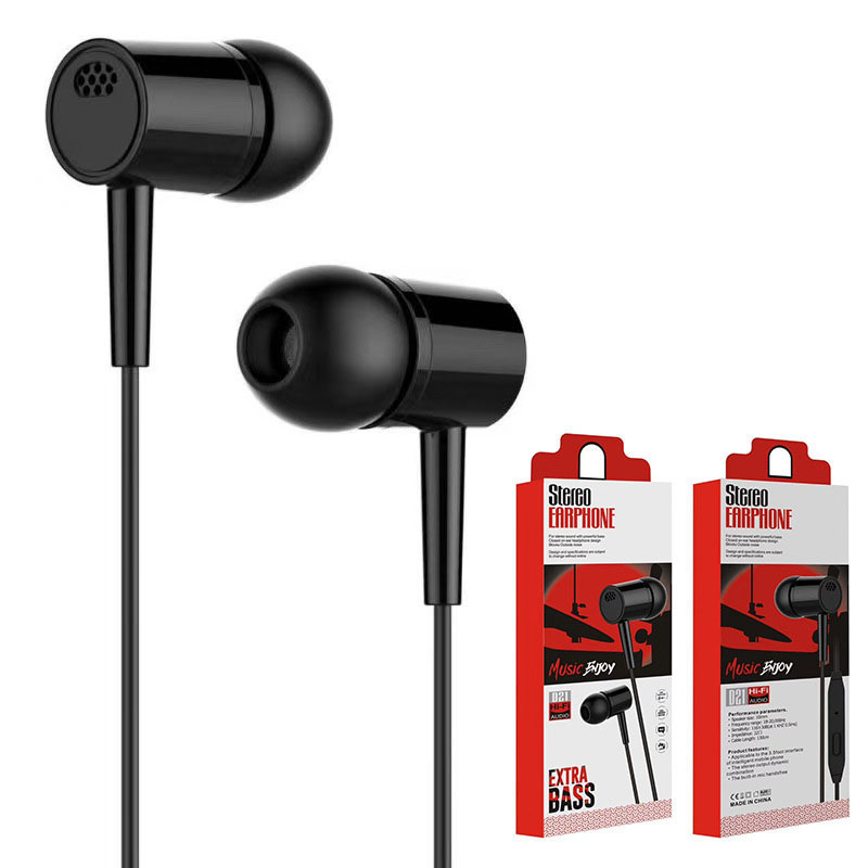 D21 kabelgebundene ohrhörer mit bass, kabelgebundene sportkopfhörer mit mikrofon, musik-ohrhörer-headset für xiaomi ios