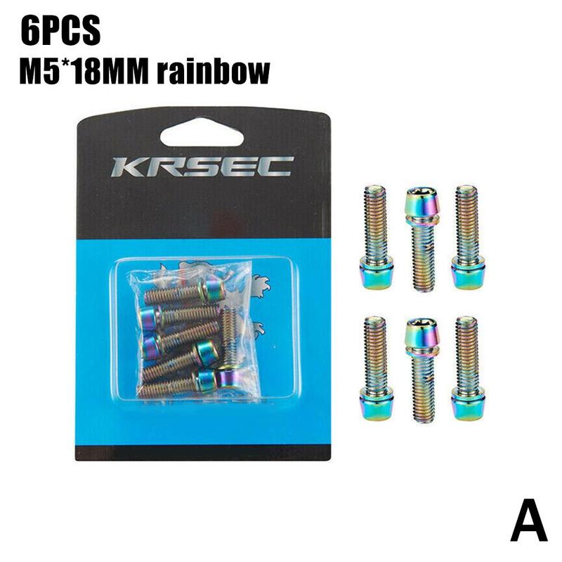 6 śrubin tytanowe kierownicy roweru górskiego, tytanowe śrubin pion, akcesoria śruba kolor V4B7