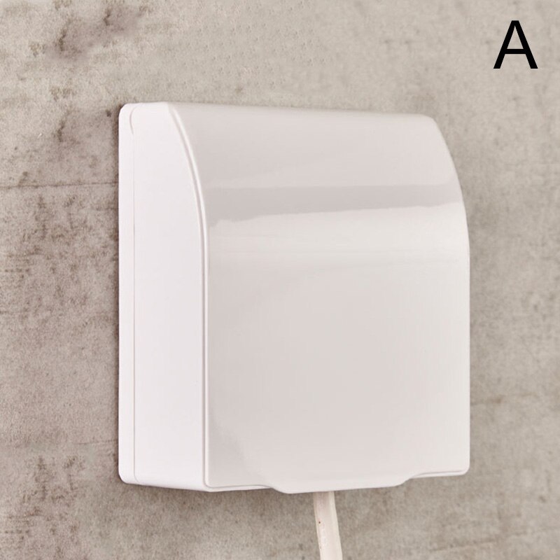 1PC Transparent Socket Protector Self Adhesive Waterproof Electric Plug Cover Splash Box Switch protection Sockets Universal: A