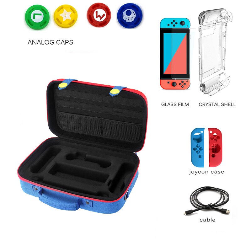 Travel Carrying Case for Nintendo Switch Protective Hard Shell Carry Bag Portable Storage for Mario Fans Console & Accessories: C