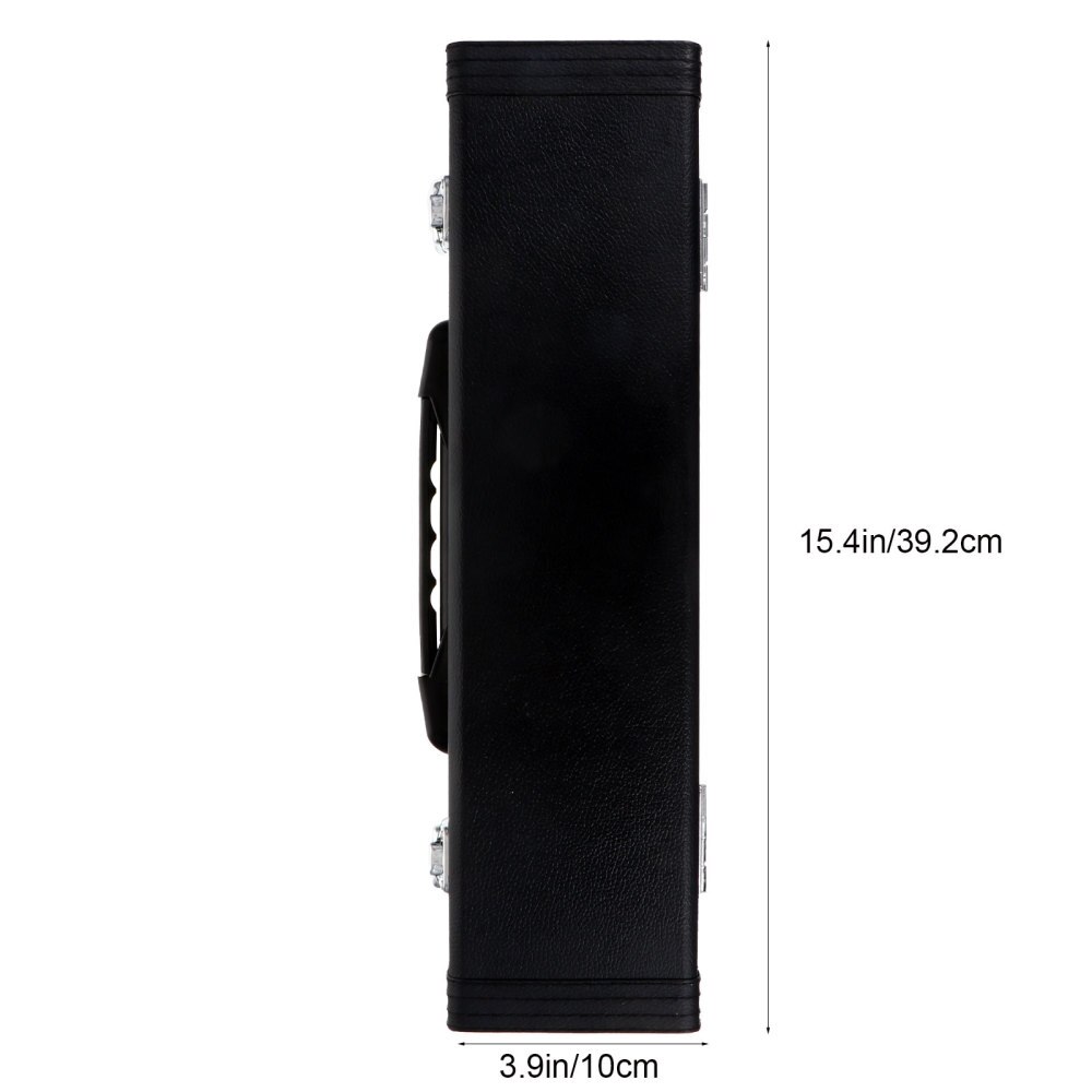 Black PU Leather Flute Case Shatter-resistant Flute Accessory Storage Box