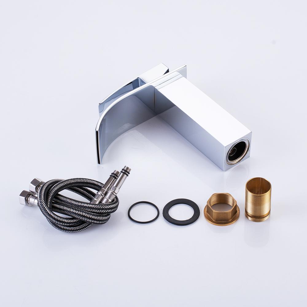 Polished Basin Sink Water Tap Single Lever Single Faucet Mixer Hole Deck Mounted Basin Bathroom Faucet