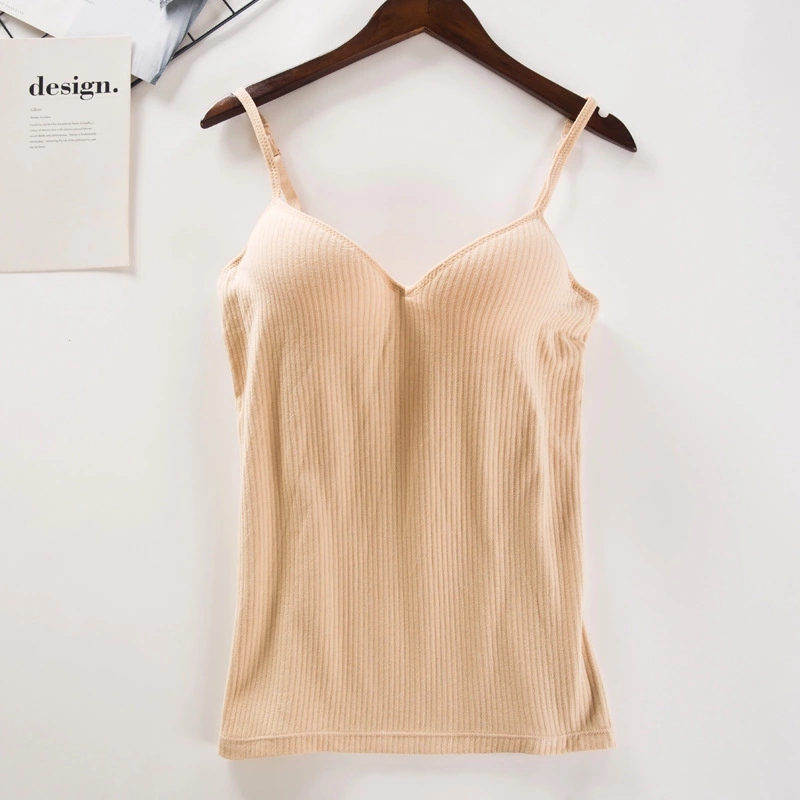 Débardeur tubulaire rembourré en coton sans couture pour femme, débardeur à bretelles croisées, sous-vêtements une pièce