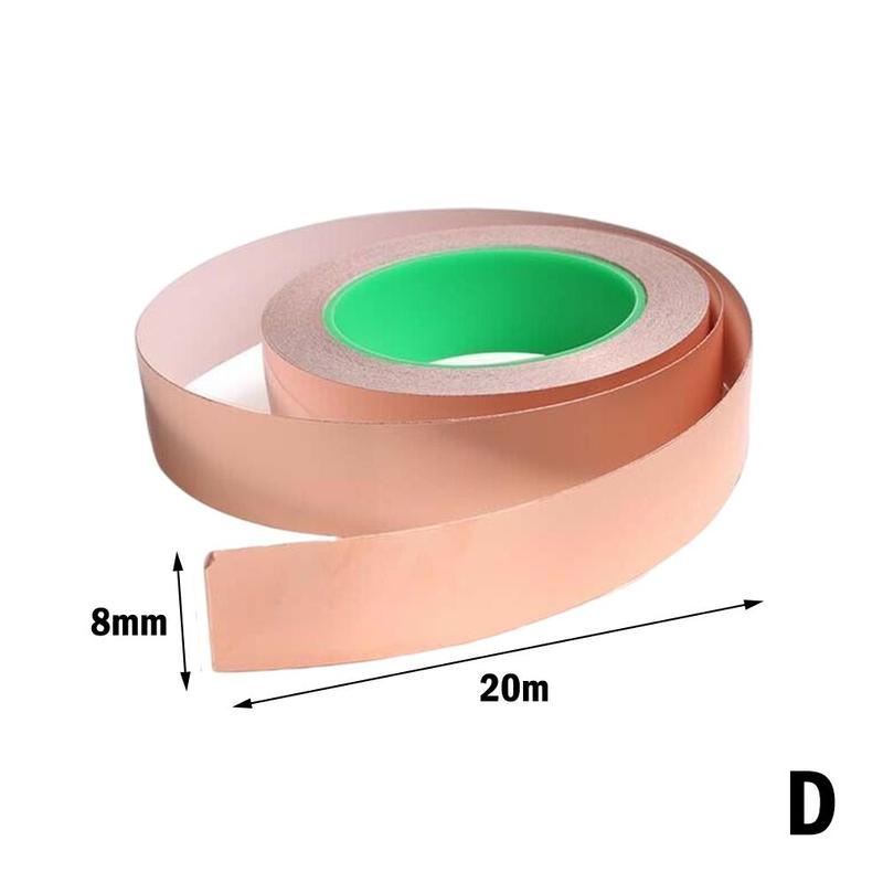 20M Double Sided Conductive Copper Foil Adhesive Tape, Copper Foil Tape For EMI Shielding, Crafts, Soldering, Electrical Repairs: 8MM Wide