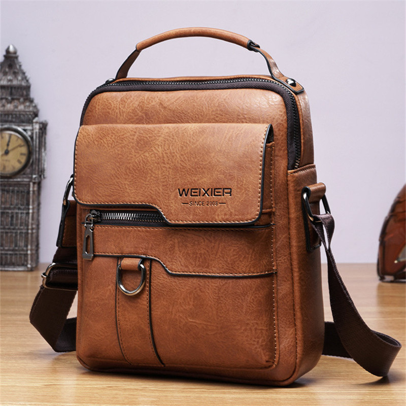 Bolso de hombro duradero para hombre, bandolera de cuero de , bolso cruzado de viaje, paquete de para hombre