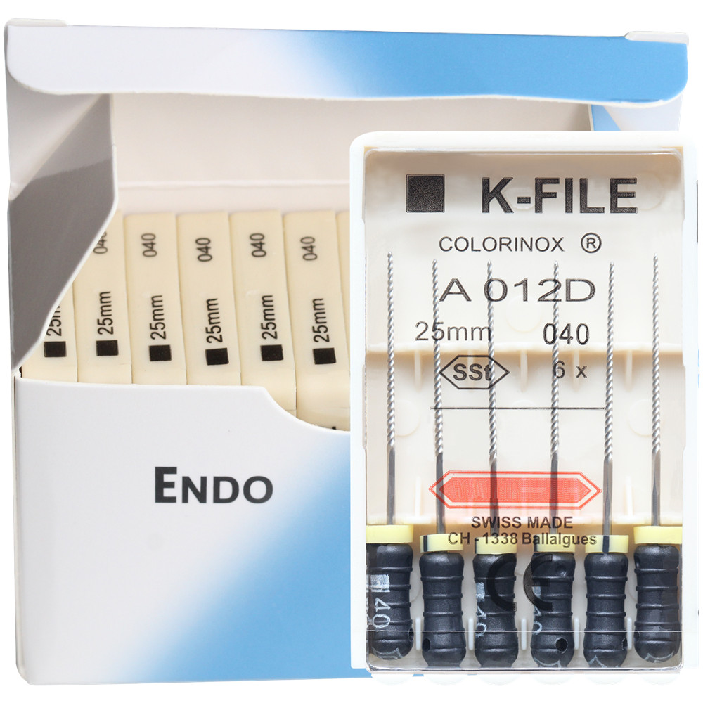 K-FILE Dental de acero inoxidable, limas de Endodoncia de uso manual, productos de laboratorio de odontología, 21/25/31mm, 10 paquetes/caja: Castaño