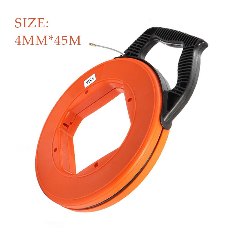 Fiberglass Cable Puller Diameter 4.0mm 30/45 Meter Flexible Glider Swivel Fish Tape Portable Reel Conduit Duct Wire Pulling Tool: 45M