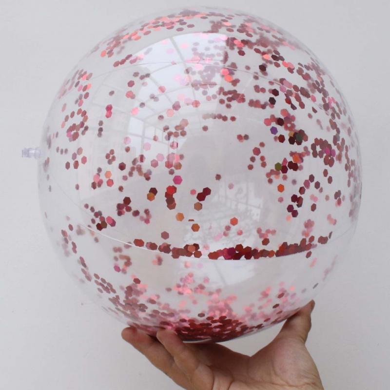 Sommar strand pool boll super transparent pvc blinkande boll vatten leksak rekvisita uppblåsbar paljett strand pool lek boll: 05