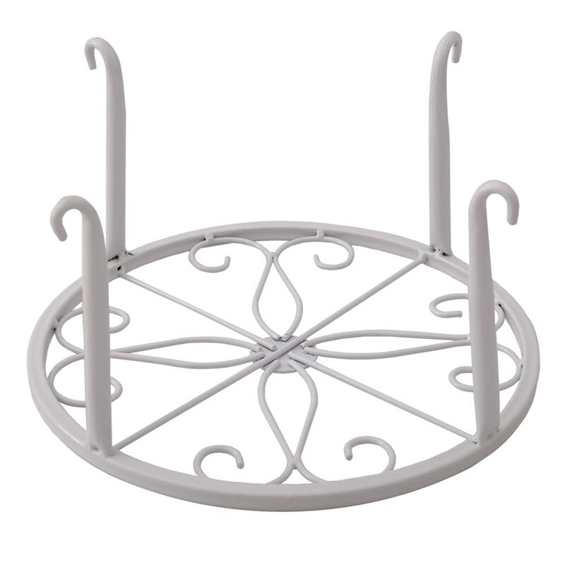 Metal plantestativ gulv urtepotte stativ jern kunst plante stativer grydeskive ,3 stykker i en pakke (hvid)