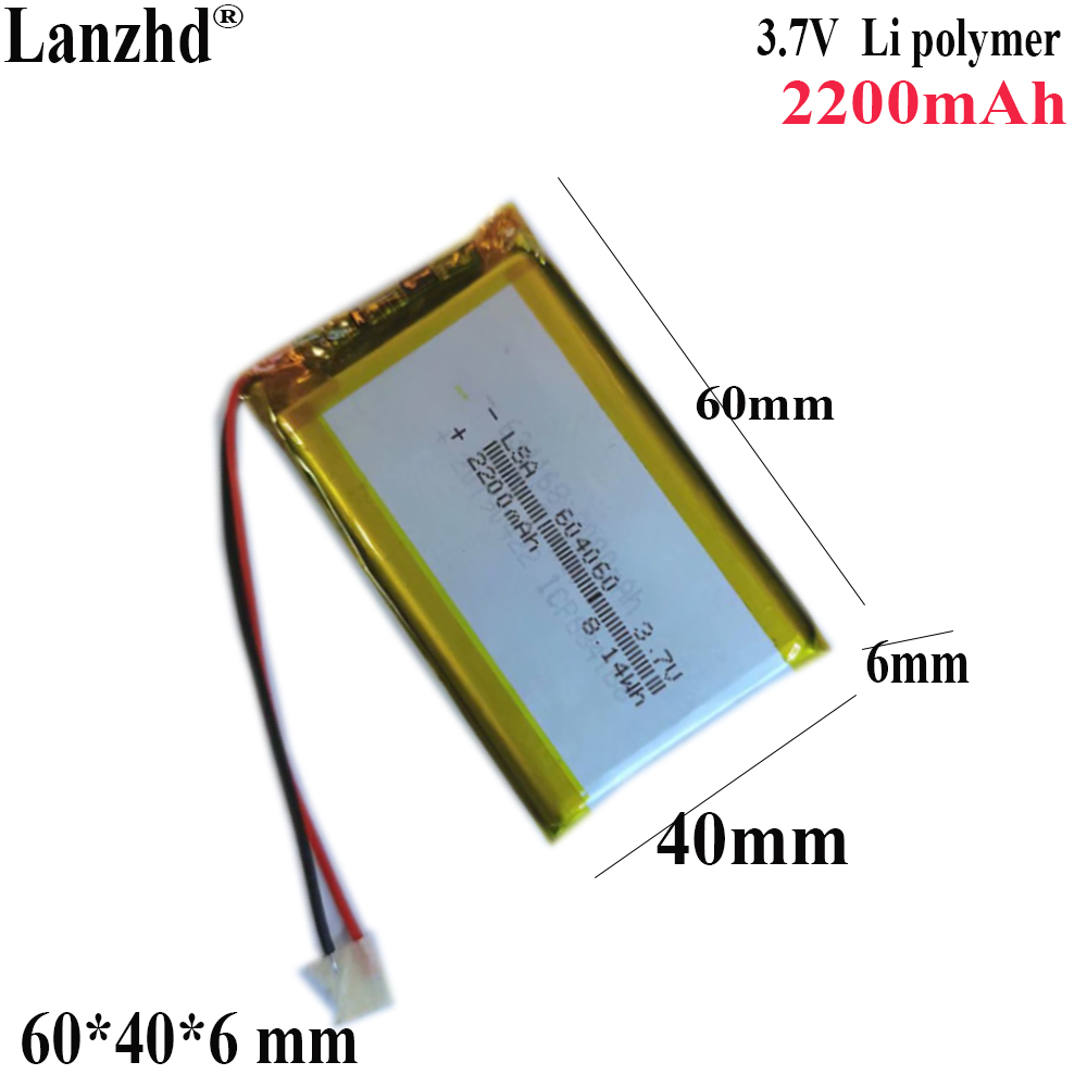 3.7V bateria litowo-polimerowa 2000mAh dla lokalizatora głośnik nawigacja GPS z Bluetooth LED głośnik Bluetooth inteligentnej odzieży 604060