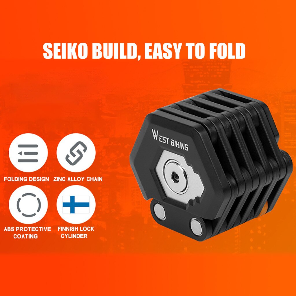 Foldable Bike Lock With 3 Keys Hamburg-Lock Alloy Anti-Theft Strong Security Bicycle Folding Lock Mount Bracket Bike Chain Lock