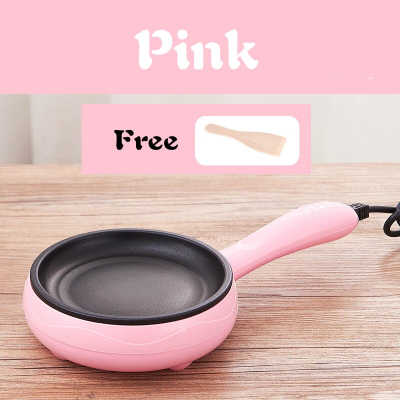 Egg Cooker For Breakfast Multifunction Mini Electric Egg Omelette Cooker 220V Non-stick Frying For Pan Steak: Pink