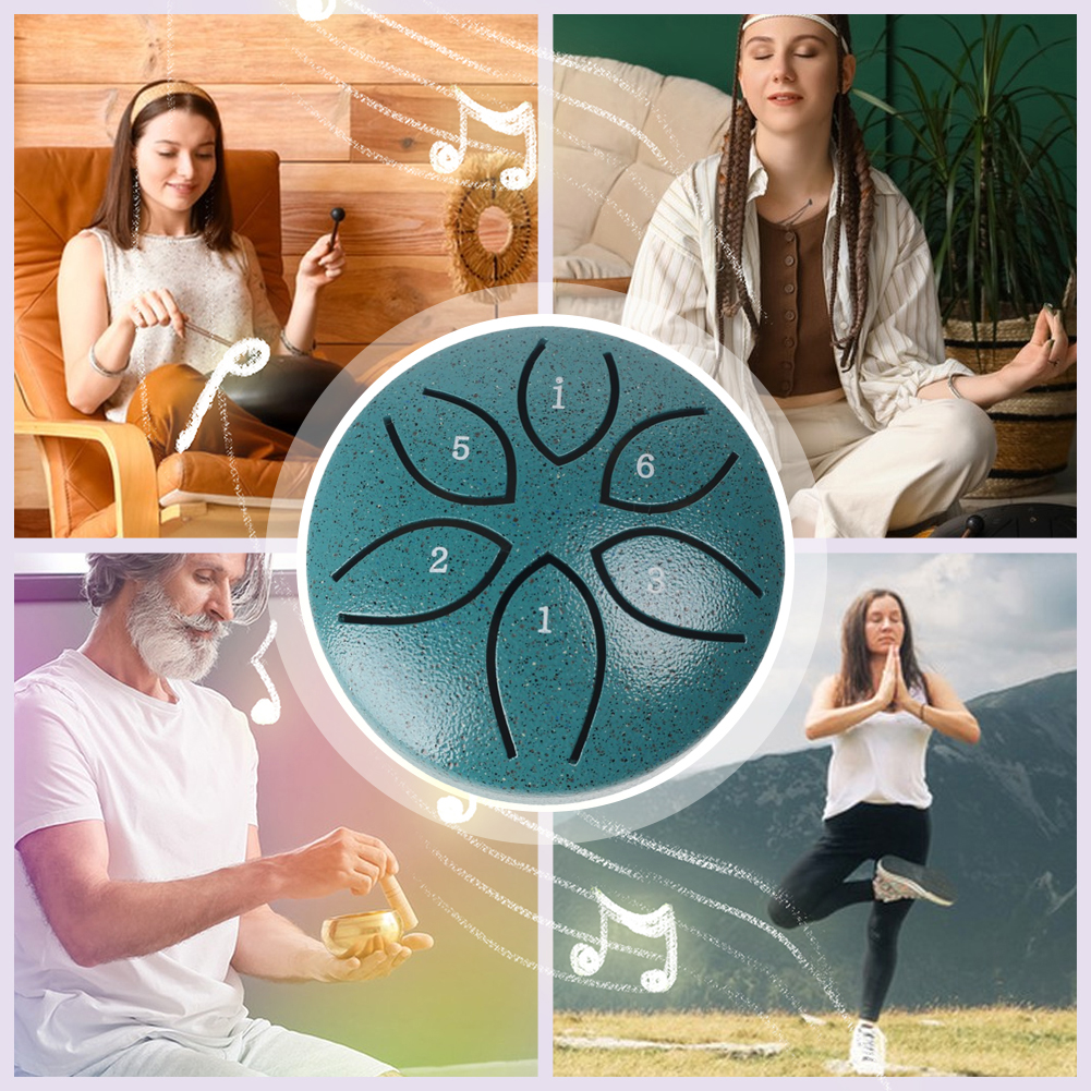 3 Polegada 6 notas handpan tambor com tambor malho instrumentos de percussão chuva tambor instrumento para yoga meditação presente exclusivo