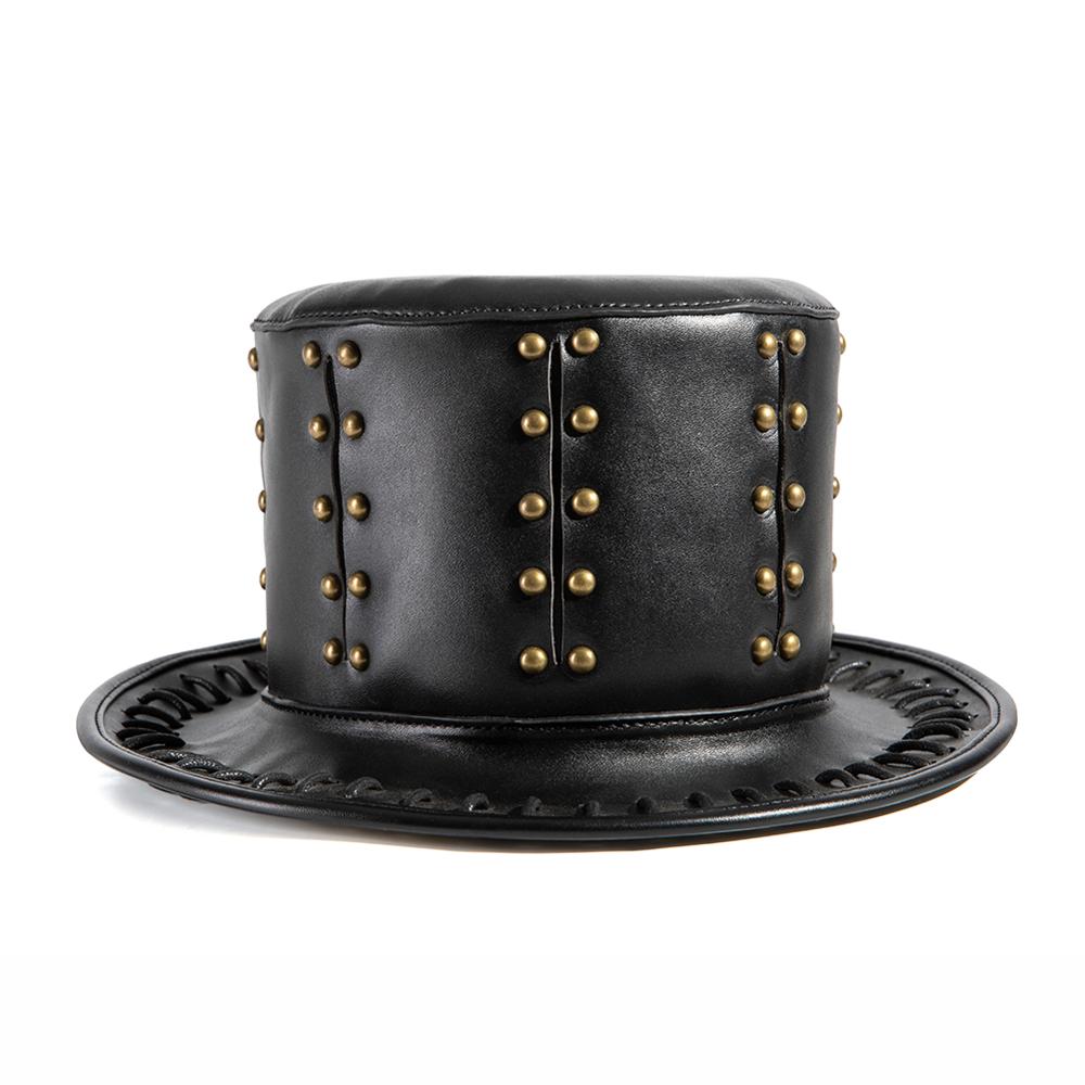 Engranaje Sombrero estilo Steampunk PU cuero sombrero victoriano masculino sombrerería tradicional magia mago gorras