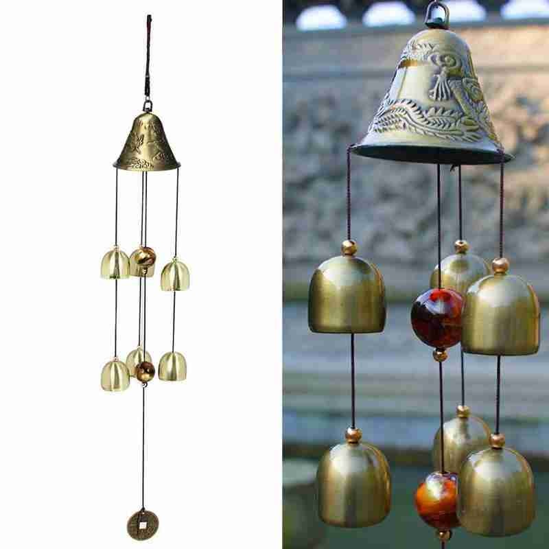 Antique Wind Chime Copper Garden Outdoors Corridor Decor Metal Bell Chinese Wind Outdoor Wind Chimes