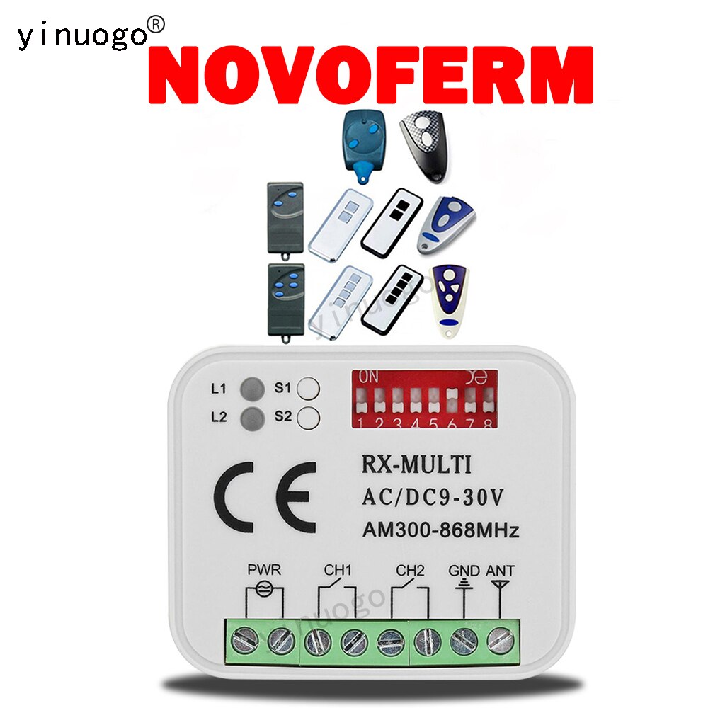 Novoferm Novotron 502 MAX43-2, 504 MAX43-4 Afstandsbediening RX-MULTI Universele Ontvanger Ac/Dc 9-30V AM300-868MHz Voor Garagedeur